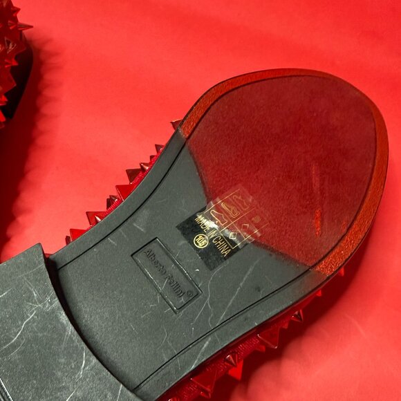 Red Studded Loafers – Alberto Fellini – Men’s Size 10.5 – Punk Luxe Statement